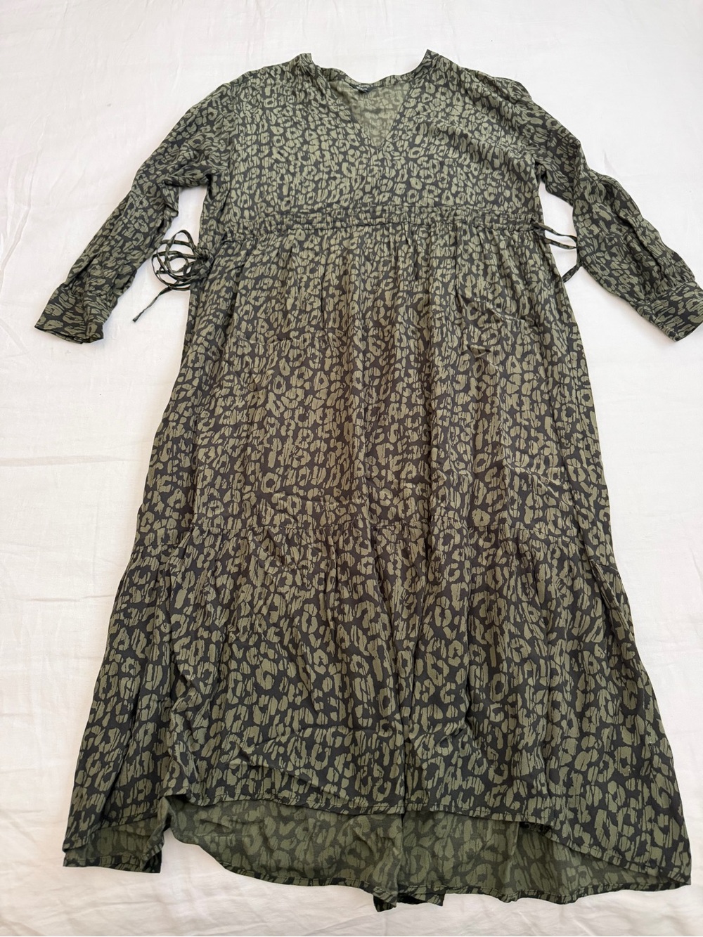 Rails Olive Animal-Print V-Neck Maxi Dress